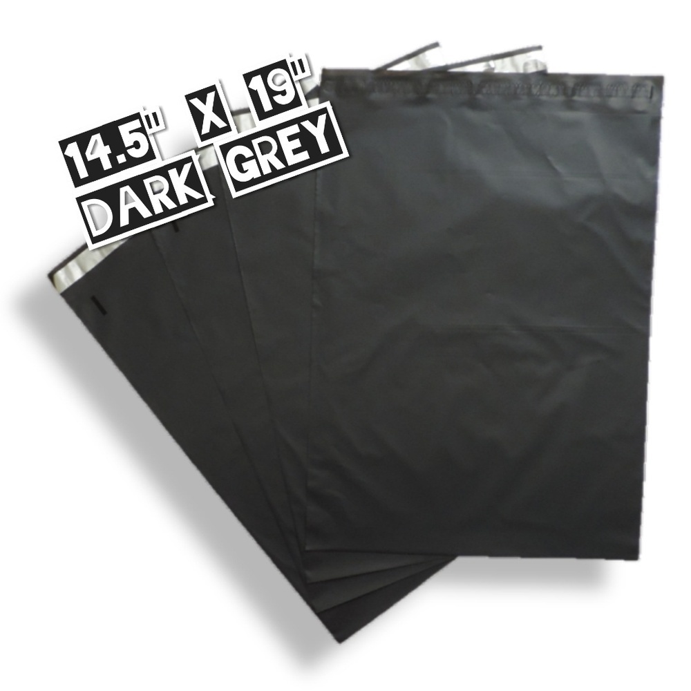 50 Dark Grey Poly Mailers 14.5x19 (100% Recycled)
